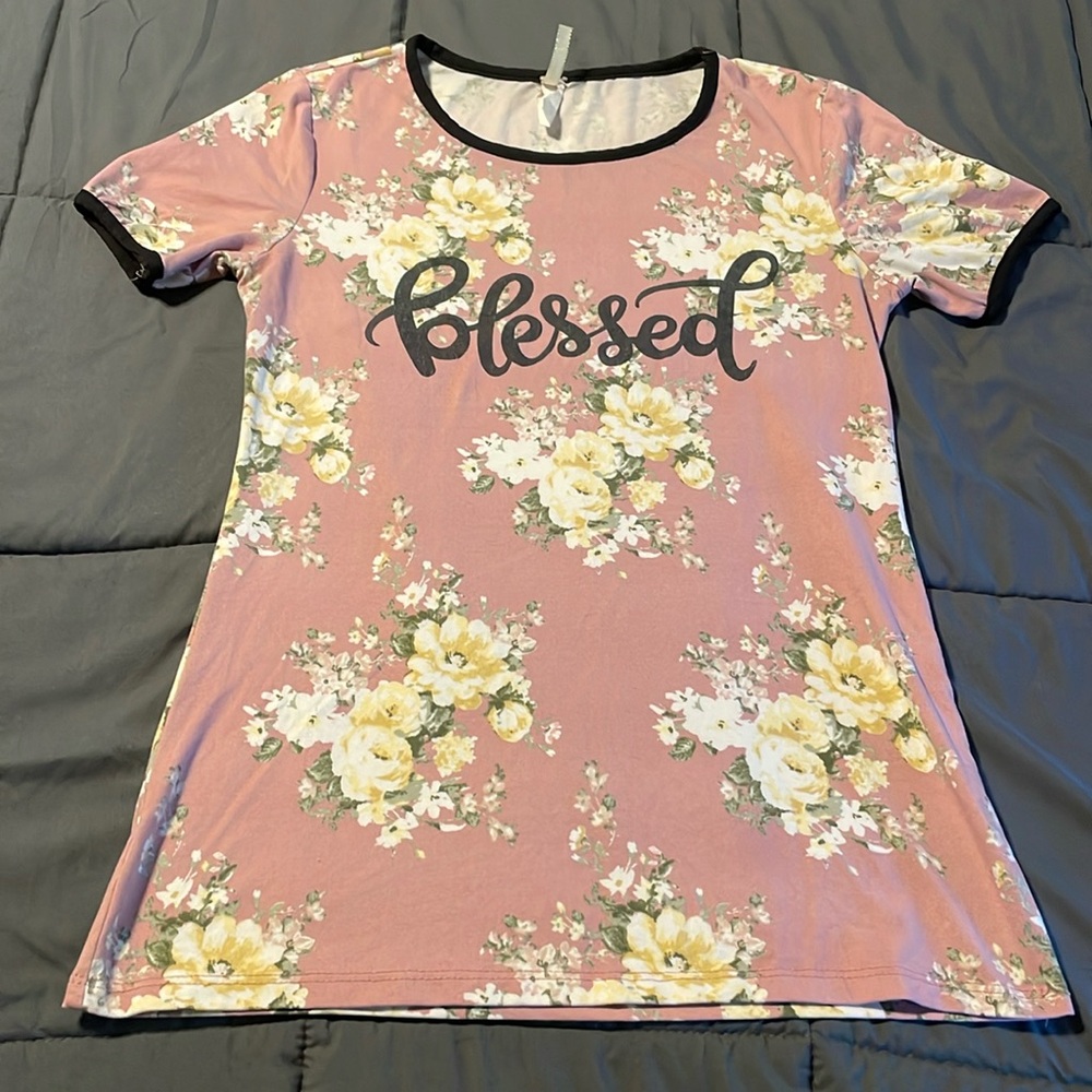 Picky Girl “Blessed” Floral T-Shirt